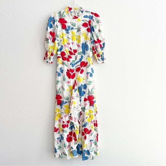 RIXO For Target Women's Floral Cascade Midi Dress Colorful Mock Neck 0 - Picture 2 of 9